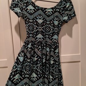 Tribal Print Fit and Flare Dress